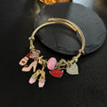 Gold Glam Charm Bangle