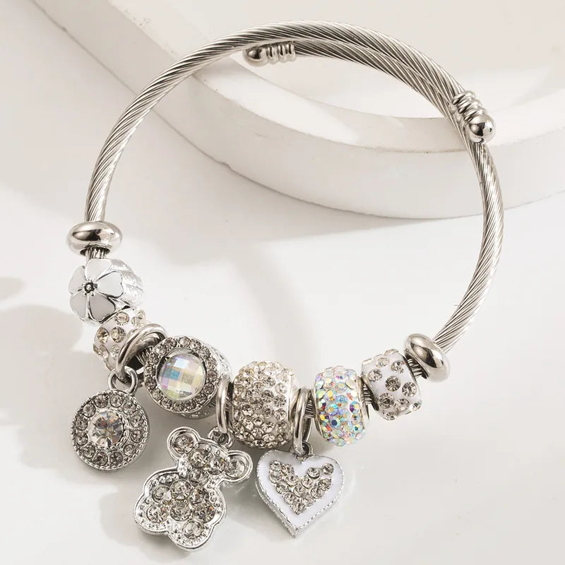 Bear & Butterfly Charm Bangle
