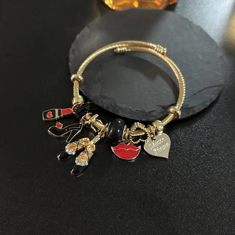 Midnight Glam Charm Bangle