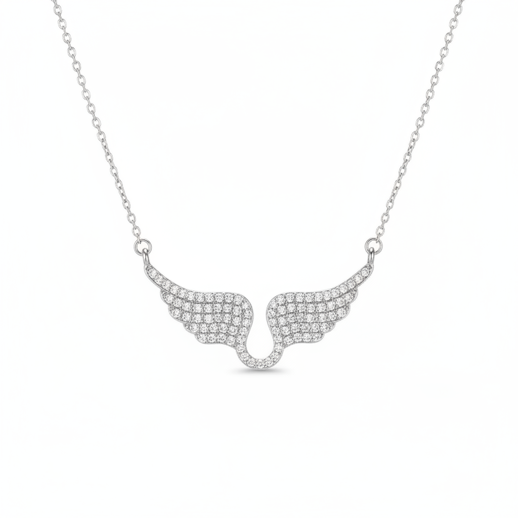 Angel Wing Necklace – White BG