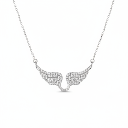 Angel Wing Necklace – White BG