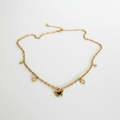 Butterfly & Crystal Charm Necklace