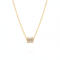 Crystal Barrel Necklace – White BG