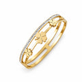 Gold clover bangle