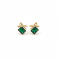 Emerald Bow Crystal Studs
