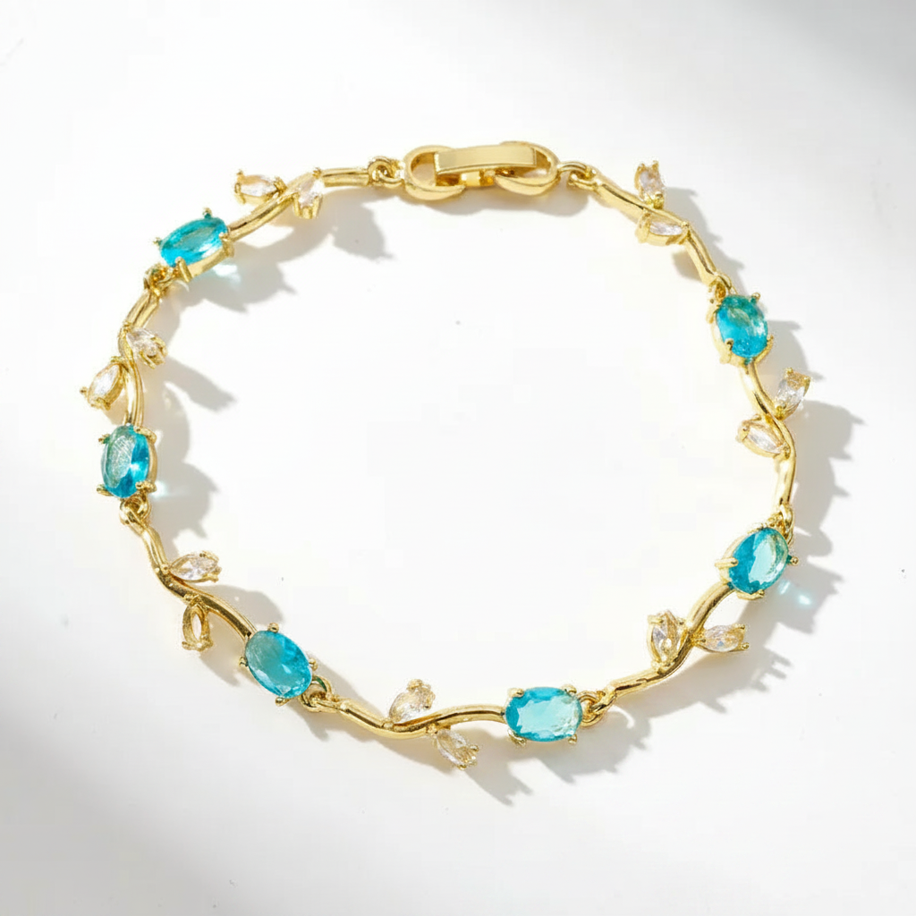 Green White Tulip Bracelet