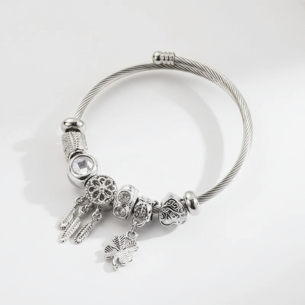 Lucky Charm Dream Bangle White
