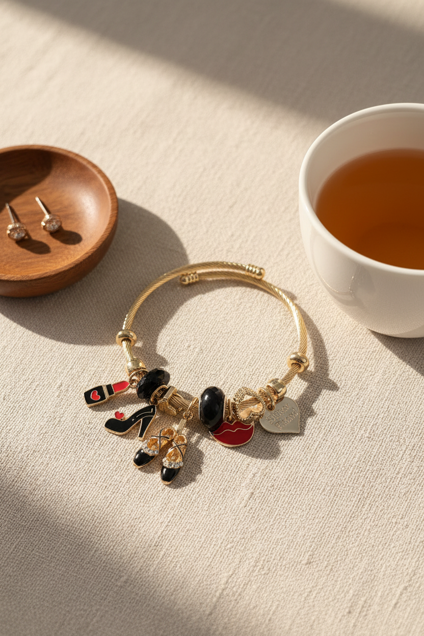 Midnight Glam Charm Bangle