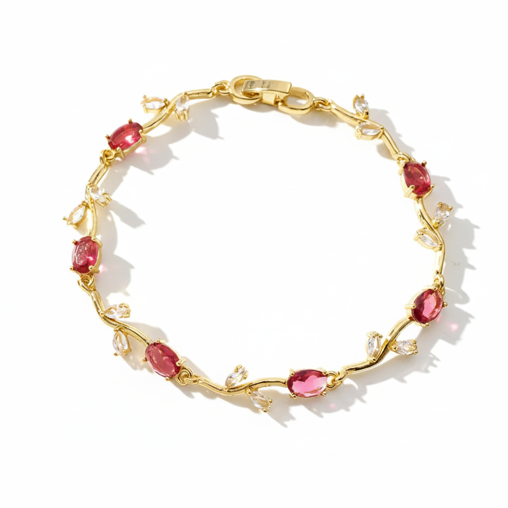 Purple White Tulip Bracelet