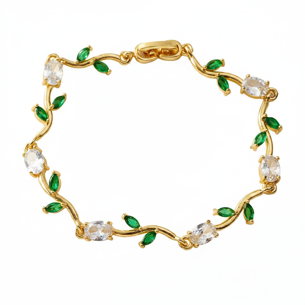 Red Green Tulip Bracelet