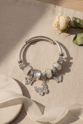 Silver Butterfly Charm Bangle