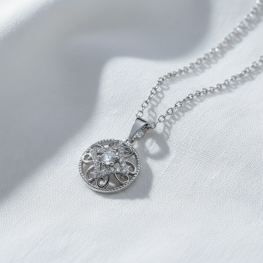 Silver Filigree Necklace – Aesthetic