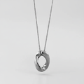 Silver Loop Necklace – White BG