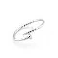 Silver Nail Bangle – White BG