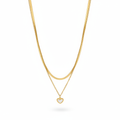 The Double Chain Heart Necklace