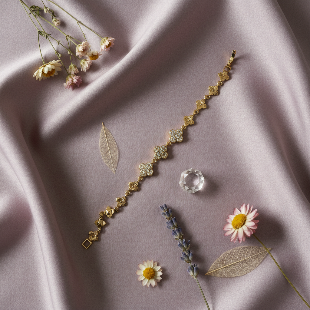 The Pavé Flora Link Bracelet