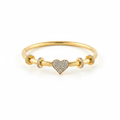 The Pavé Heart Charm Bangle