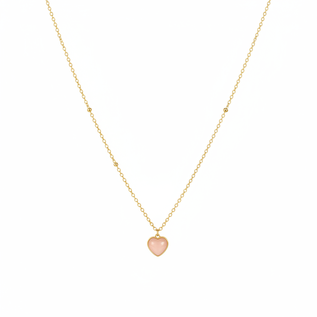 The Peach Heart Necklace