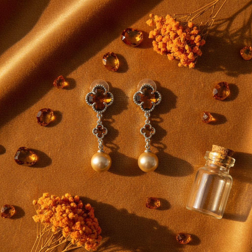 The Royal Clover Drops - Amber styled