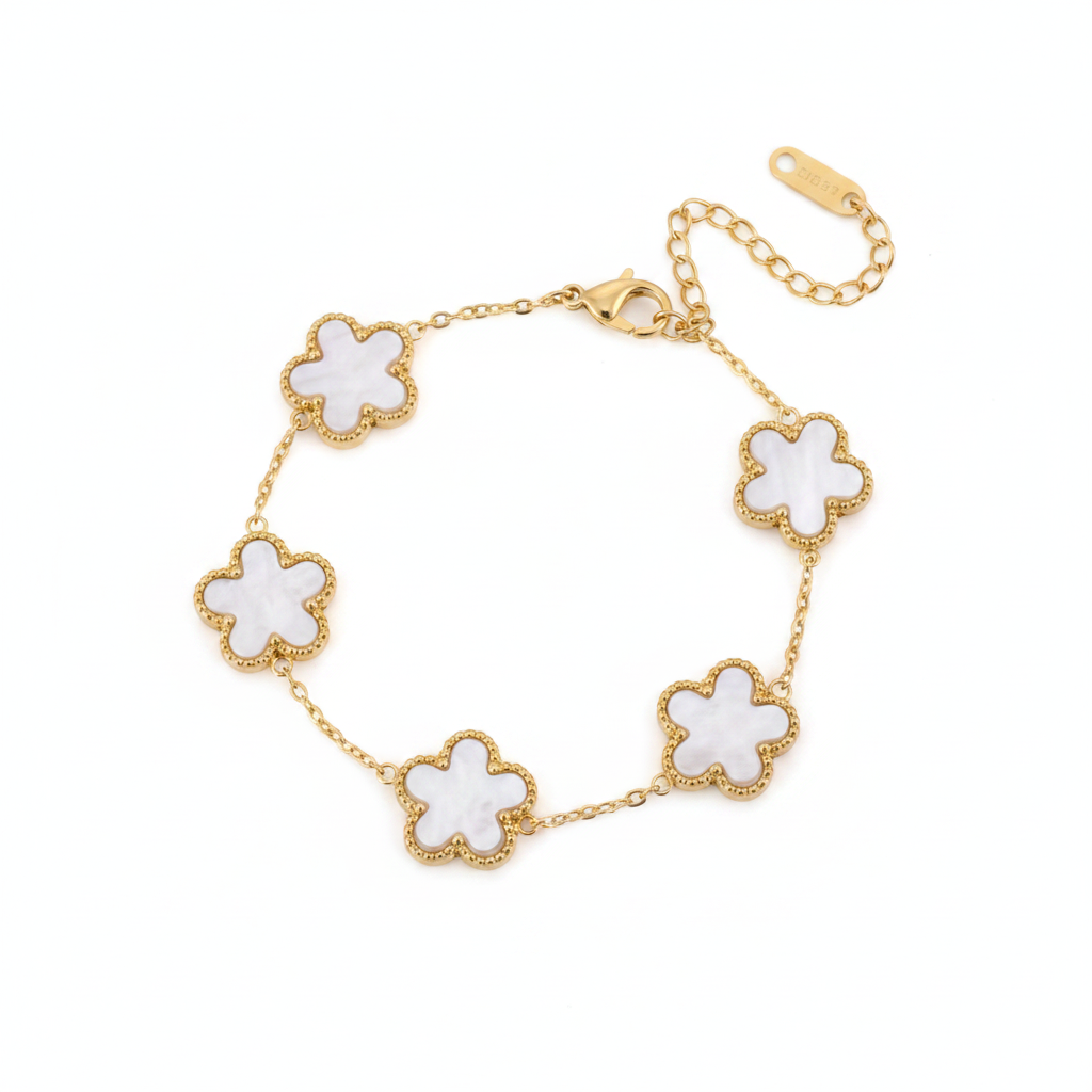 White Clover Bracelet – White BG